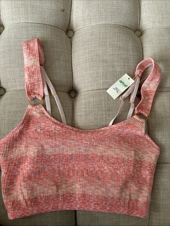 aerie Other - aerie Ribbed Bralette in Coral Pink Tie-Dye